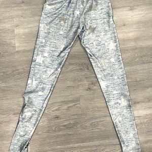 Terez Heathered Gray Stars Leggings